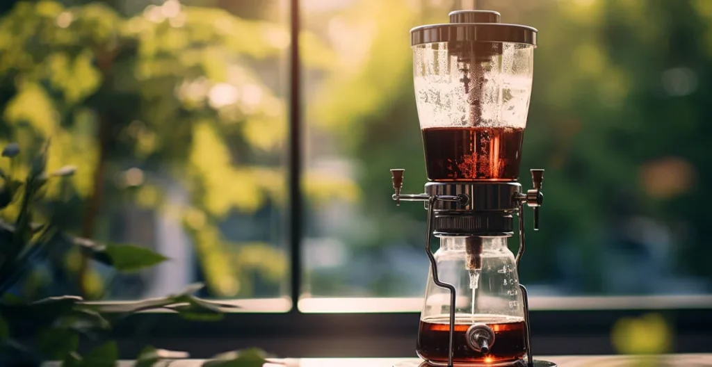 A modern cold-drip brewer designed for crafting rich and smooth cold brew espresso.