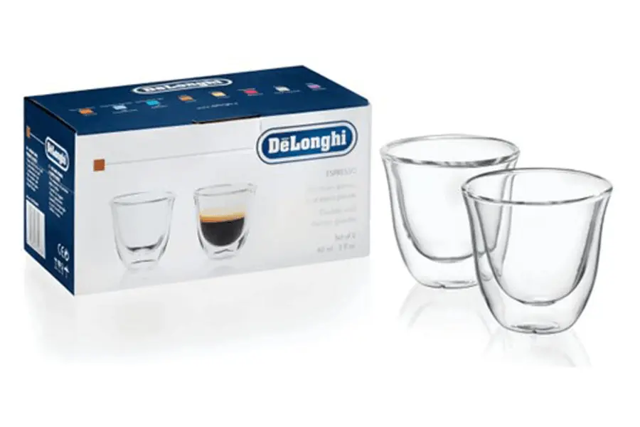 Delonghi Double Walled Thermo Espresso Glass Cups