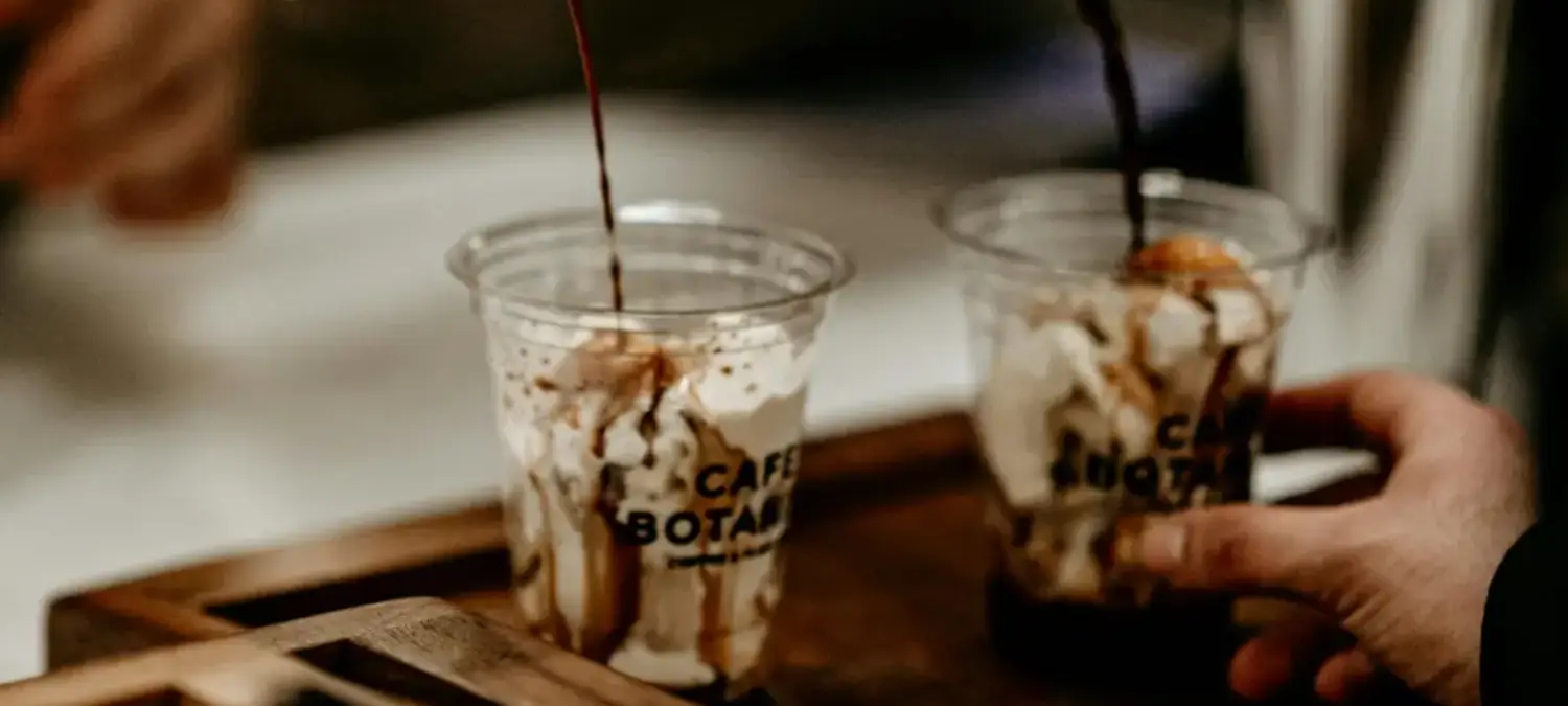 Affogato Coffee - Perfect Blend of Espresso & Ice Cream ☕🍨 2 Cup of affogato coffee with espresso poured over vanilla ice cream