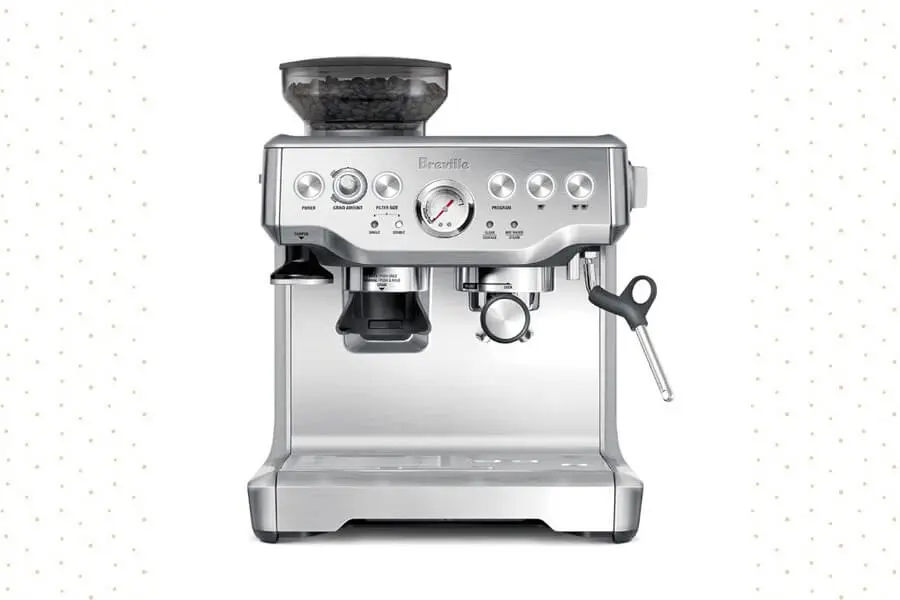 Breville Barista Express espresso machine, perfect for creating high-quality cappuccinos and espressos at home.