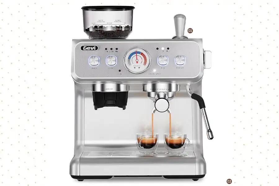 Gevi Espresso Machine featuring PID temperature control and steam wand