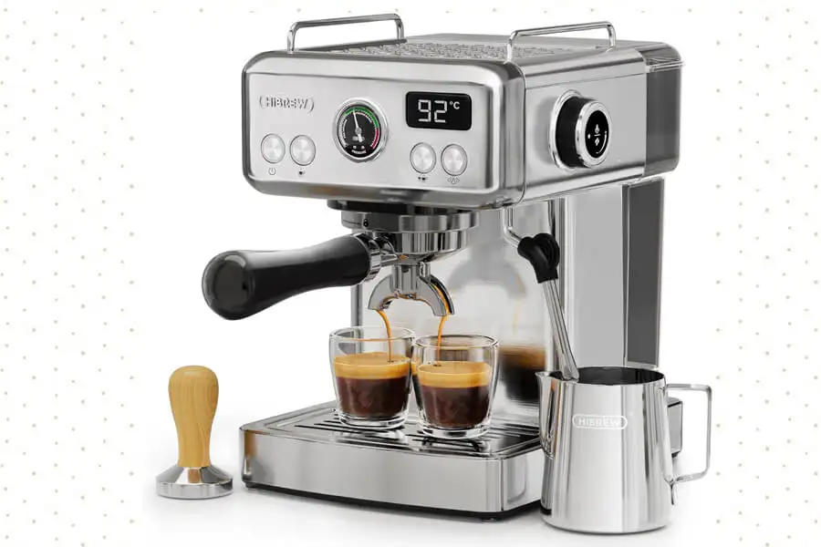 HiBREW Programmable Espresso Machine with PID temperature control and milk frother