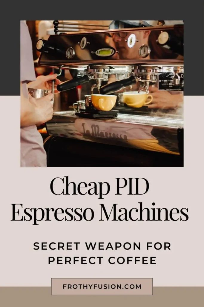 A budget-friendly PID espresso machine brewing a perfect shot, showcasing precise temperature control for consistent coffee.