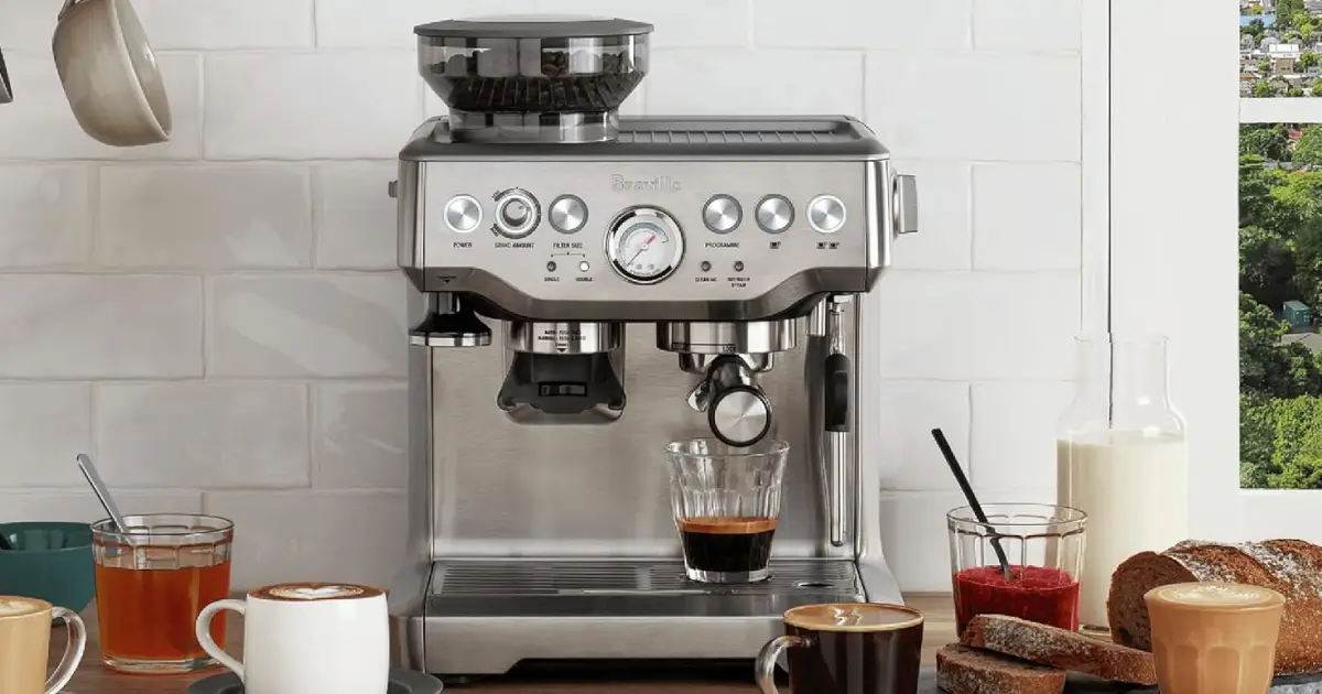 Breville Barista Express Review: All-in-One Espresso Magic 2 Breville Barista Express On a Kitchen Bench