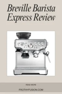 Breville Barista Express Review: All-in-One Espresso Magic 3 Front view of the Breville BES870XL Barista Express espresso machine, showcasing its built-in grinder, steam wand, and control panel."