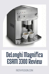 De'Longhi Magnifica Review (2026): Worth Buying?☕ 3 "Front view of the DeLonghi Magnifica ESAM 3300 espresso machine, showcasing its compact design, control panel, and dual spouts."