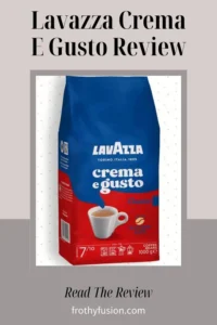 Lavazza Crema e Gusto vs Regular Coffee: Worth It? 3 A packet of Lavazza Crema E Gusto coffee placed on a countertop next to a freshly brewed cup of espresso