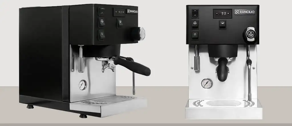 Rancilio Silvia Pro X espresso machine placed on a kitchen benchtop