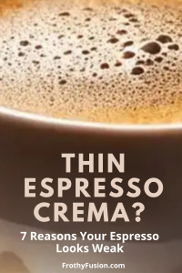 Espresso Crema - What It Is & Why It Matters ☕ 3 Split comparison showing thin pale espresso crema beside rich golden crema with text explaining common causes of weak espresso extraction.