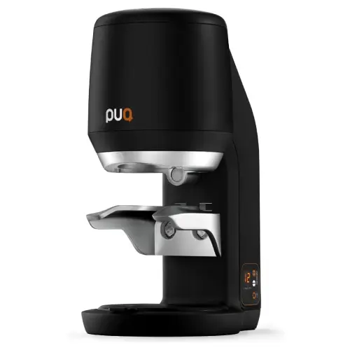 Puqpress Mini Gen 6 Front view of the PUQPress Automatic Coffee Tamper, highlighting its modern design.