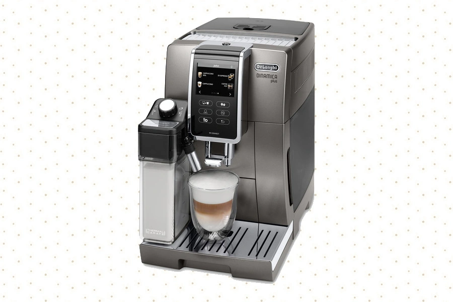 De'Longhi Dinamica Plus Espresso & Coffee Machine with built-in grinder and automatic milk frother