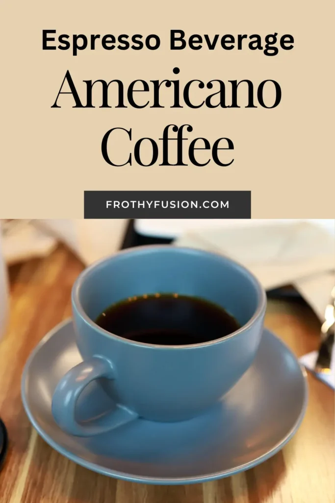 A rich and smooth Americano coffee in a cup on a table, perfect for espresso lovers looking for a balanced and bold coffee experience.