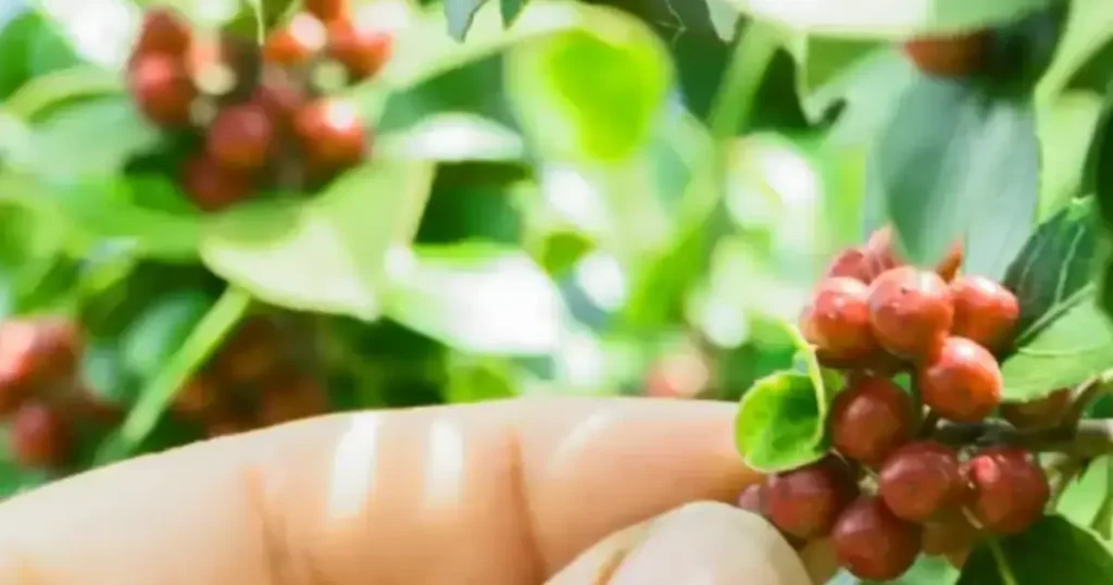 Single-Origin Coffee: What Makes It Special? 4 Person holding ripe coffee cherries on a coffee tree - showing these are single origin coffee
