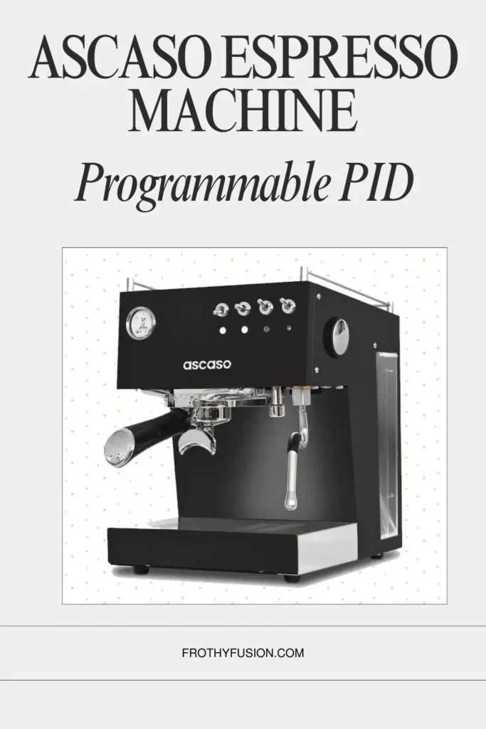 Ascaso Espresso Machine - A Programmable PID 3 Sleek Ascaso espresso machine on a kitchen counter, perfect for home baristas and daily espresso making.