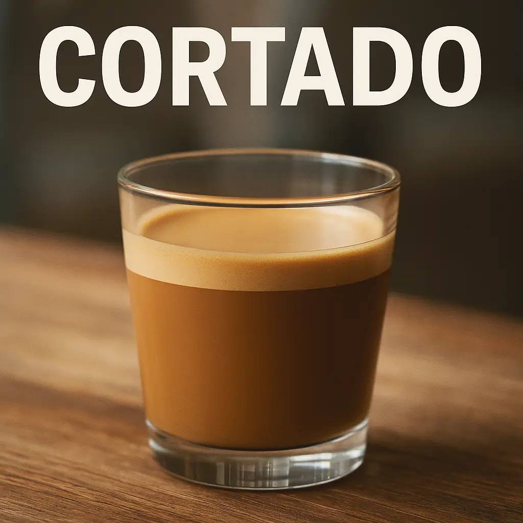 🇪🇸 Cortado: The Smooth Spanish Espresso Drink You Need to Try 3 A glass of cortado coffee with distinct layers of espresso and milk