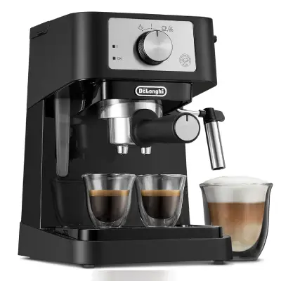 DeLonghi Stilosa Manual Espresso Machine DeLonghi Stilosa manual espresso machine with stainless steel body and portafilter