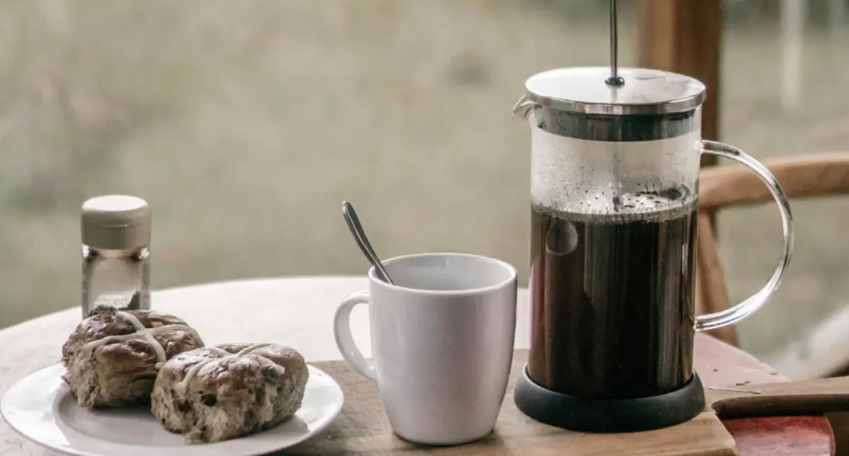 How To Brew French Press Coffee Perfectly 2 Scones and a fresh brew showing exactly how to brew French Press coffee perfectly