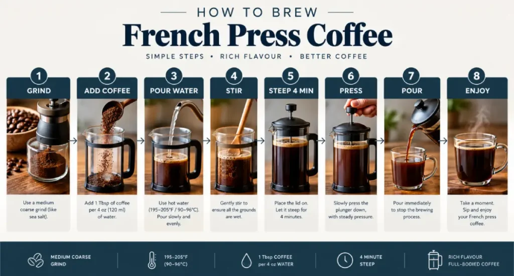 How to Make Cold Brew in a French Press ☕ 4 Step by step How to Make Cold Brew in a French Press. From Grind through to enjoying the final product