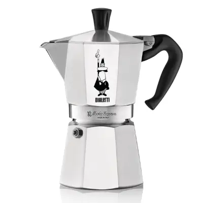 Bialetti Moka Express – Iconic Italian Stovetop Espresso Maker Classic aluminum Bialetti Moka Express on a white background