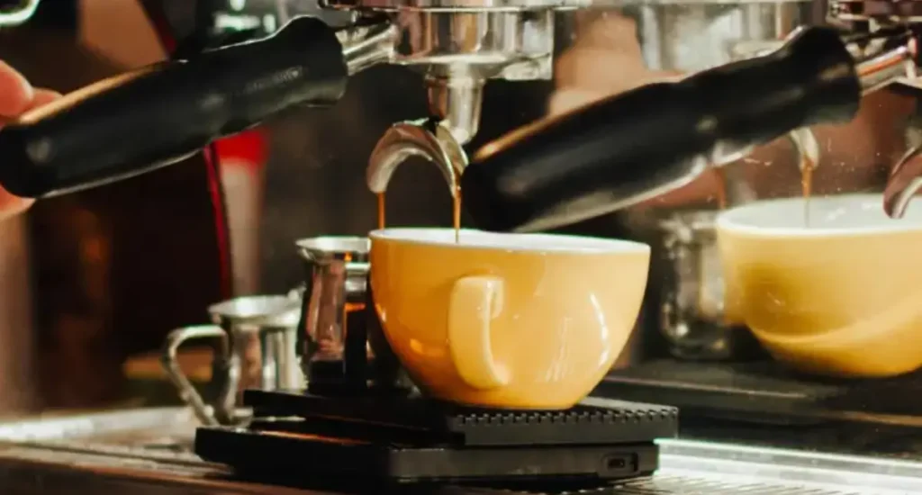 Latte vs Cappuccino: What’s the Difference? ☕ 25 Barista steaming milk and making a cappuccino using an espresso machine