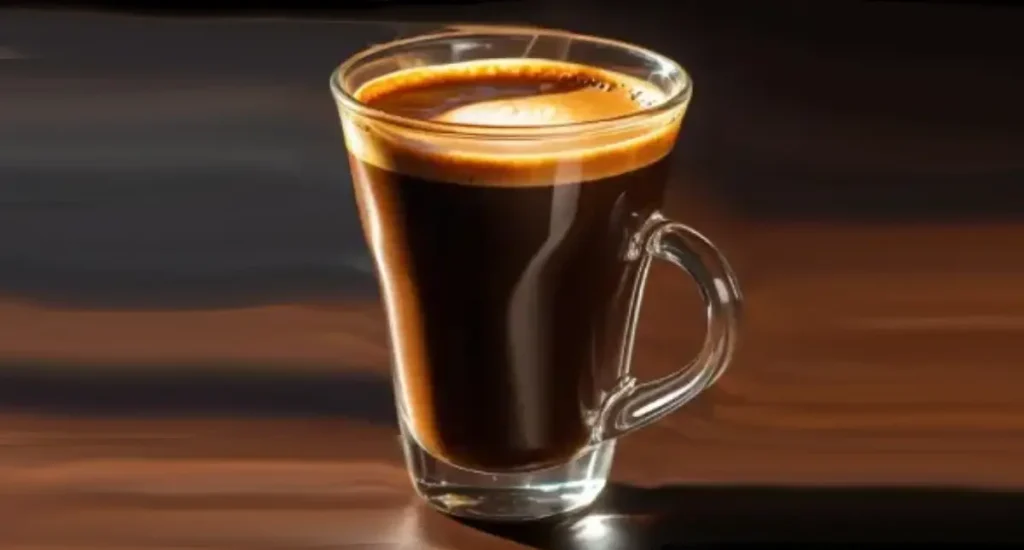 What Is a Lungo? (Italian-Style Long Espresso Explained) ๐ฎ๐น 3 What is a Lungo coffee - A freshly brewed lungo coffee in a small espresso cup with a layer of crema on top, served on a wooden table.