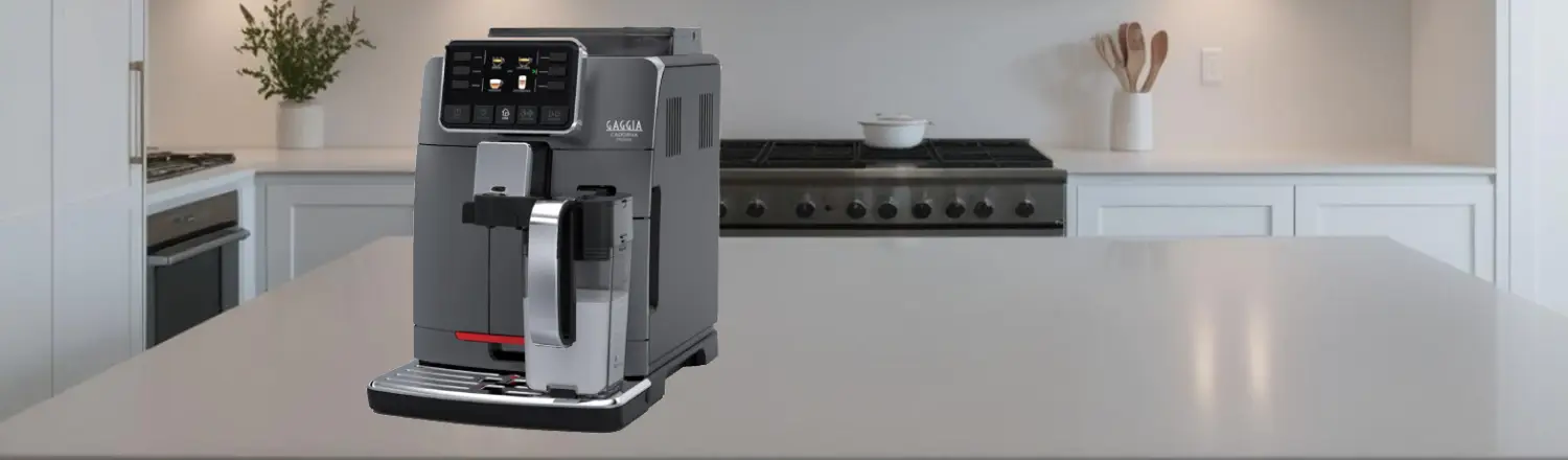 Gaggia Cadorna Prestige Review ☕ 2 Gaggia Cadorna Prestige super-automatic espresso machine on a modern kitchen counter