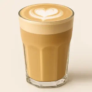 How to Make Café-Style Drinks at Home (Beginner Guide) 4 Creamy latte in a ceramic cup with delicate latte art on top