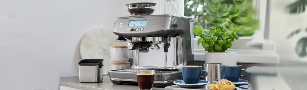 Breville Barista Pro Espresso Machine Review (2025) – Frothy Fusion Breville Barista Pro espresso machine on kitchen counter – semi-automatic coffee maker with built-in grinder and steam wand.