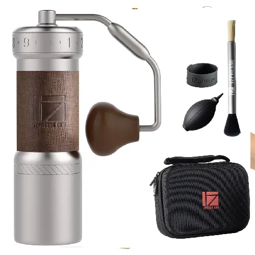 1Zpresso K-Max precision hand coffee grinder 1Zpresso K-Max manual coffee grinder with aluminium body and foldable handle