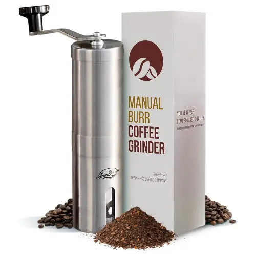 JavaPresse Manual Coffee Grinder JavaPresse manual coffee grinder with adjustable burr settings