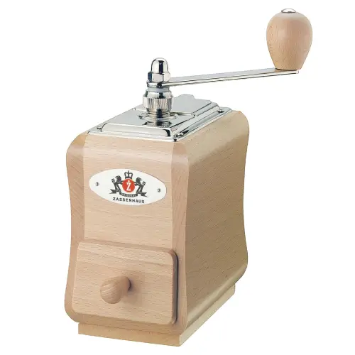 Zassenhaus Santiago hand coffee grinder β classic manual grinder Zassenhaus Santiago manual coffee grinder with wooden body and steel crank handle