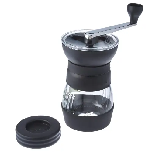 Hario Skerton Ceramic Manual Coffee Grinder Hario Skerton ceramic manual coffee grinder with wooden base and clear glass container