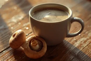 Mushroom Coffee for Smooth Energy Without Jitters Cup of mushroom coffee showing smooth low caffeine energy alternative