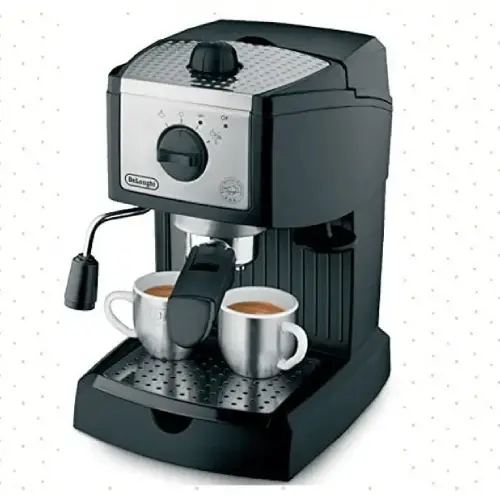 DeLonghi EC155 Espresso Machine – Compact and Affordable Coffee Maker DeLonghi EC155 Espresso Machine with steam wand and compact design for home coffee lovers