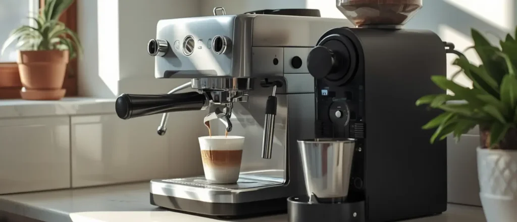 Espresso Machine vs Capsule - Which Is Better ? 56 Capsule coffee machine beside a traditional espresso machine to represent Espresso machine vs capsule machines