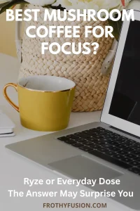 Ryze vs Everyday Dose: Which Mushroom Coffee Is Better in 2026? 5 Pinterest pin comparing Ryze vs Everyday Dose mushroom coffee for focus, productivity, and smooth energy