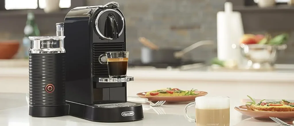 Nespresso CitiZ Review: Compact Style Meets Convenient Espresso ☕✨ 54 Nespresso CitiZ espresso machine on a modern kitchen bench ready to brew coffee