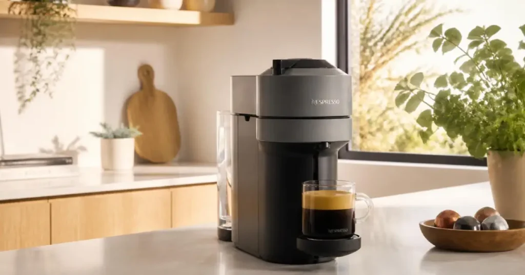 Best Nespresso Machines (2026): Reviews & Buying Guide 5 Nespresso coffee machine on a modern kitchen countertop