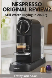 Nespresso Original Review (2026): Worth Buying? 3 Nespresso Original Review 2026 Pinterest pin showing a Nespresso Original espresso machine with the text "Still Worth Buying in 2026?"
