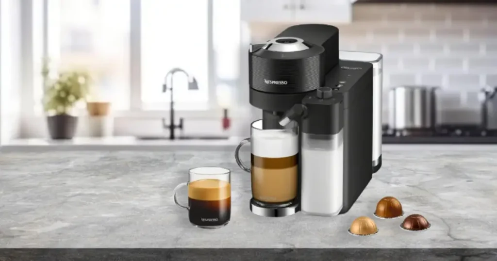 Nespresso Vertuo Lattissima Review (2026): Is This the Best One-Touch Latte Machine? 39 Nespresso Vertuo Lattissima coffee machine on a kitchen counter during a home coffee review