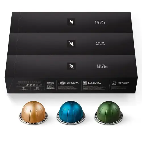 Nespresso Vertuo Variety Pack – Assorted Coffee Capsules Nespresso Vertuo Variety Pack with assorted coffee capsules for espresso, double espresso, and mug-sized coffees.