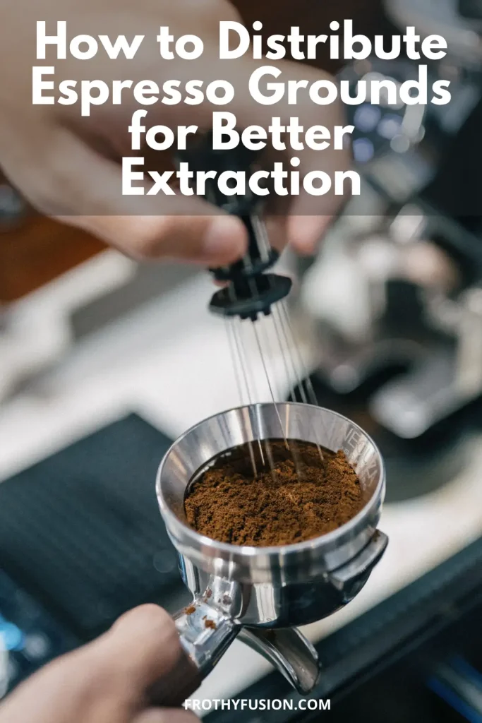 Espresso Distribution: How to Prepare an Even Coffee Puck for Better Extraction 3 Espresso Distribution using WDT for, puck preparation, levelling, tamping for consistent espresso extraction.