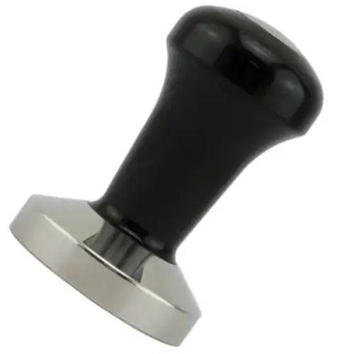 Rhinowares Coffee Tamper β Stainless Steel Espresso Tamper Rhinowares coffee tamper with stainless steel flat base and ergonomic black handle for espresso preparation.